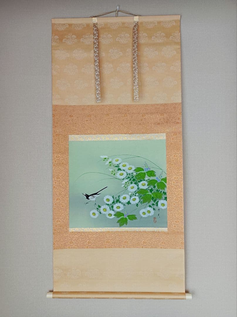 美品 軸 縁起物 おもてなし 絵 幸運 花鳥 神 中国 風水 美術 インテリア 円 円満 縁 縁起 金運 曼荼羅 達摩タイプ 開運風水花文字 お客様の名前