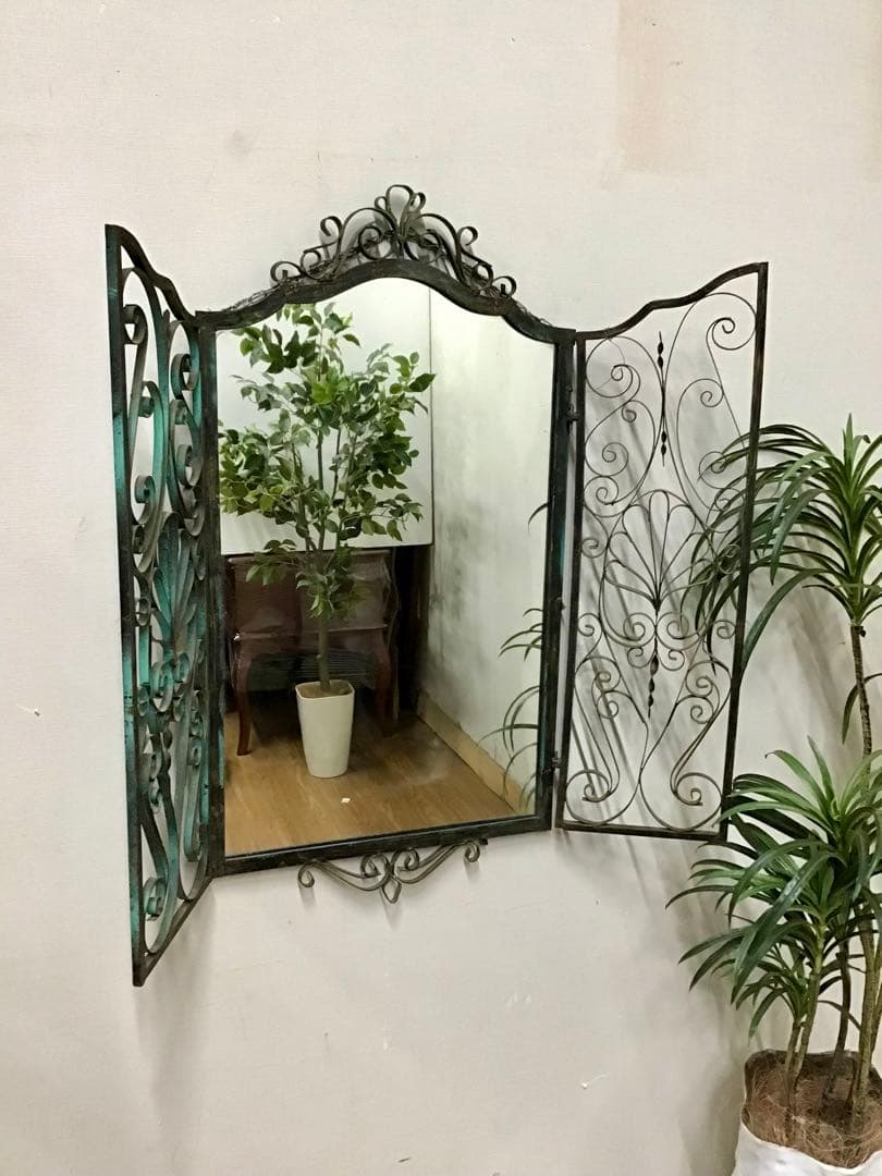 管170☆希少☆英国製☆アンティーク☆鉄製☆ロートアイアン☆ハンドメイド☆壁掛け アイアン(鉄)枝 壁掛け | 古美術 希 のぞみ 美術・デザイン事務所