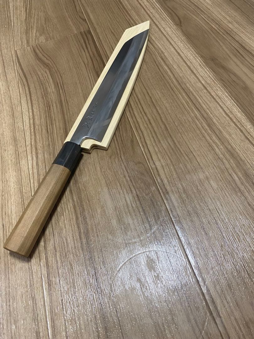 7］祐成　切付　青鋼　包丁 青鋼本割込牛刀型包丁