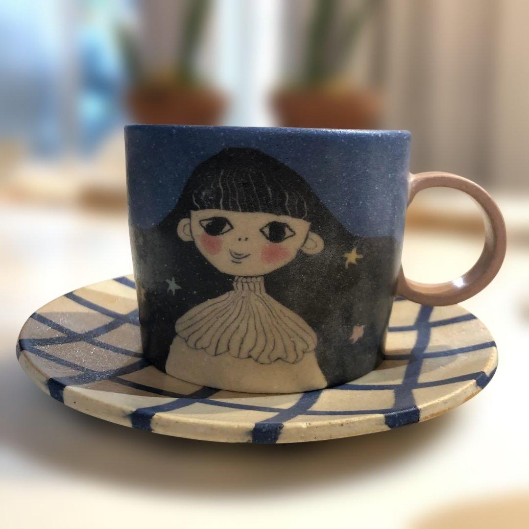 中古 陶芸作家 田中ちあきさん 女の子 カップ&ソーサー 陶器 皿 - メルカリ