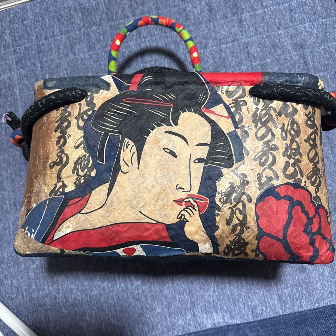 一頑張りバック　浮世絵 一閑張りバッグ “金魚づくし” 浮世絵仕上げ | iichi 日々の暮らしを
