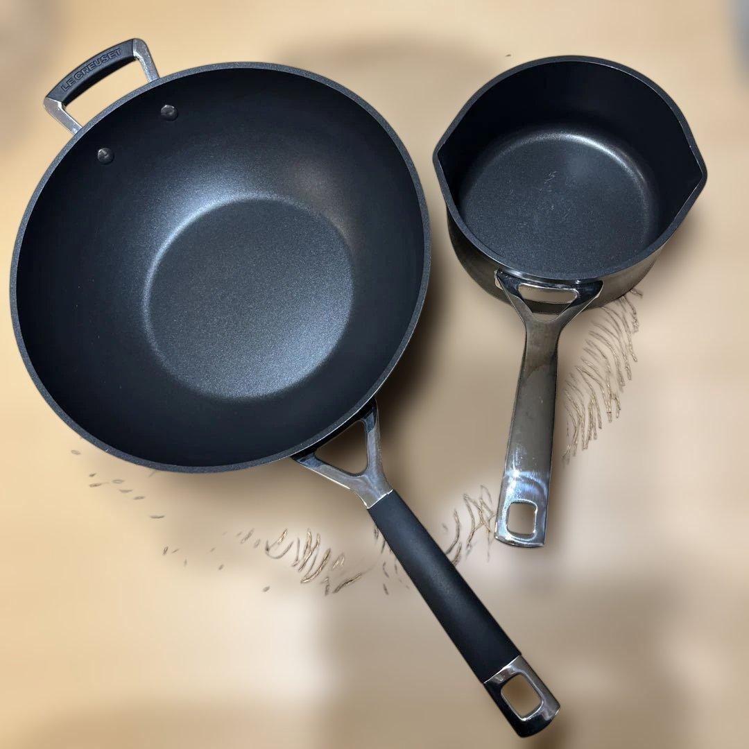 専用です！ル・クルーゼ深型フライパン蓋付き・片手鍋セット ル・クルーゼ深型フライパン蓋付き・片手鍋セット Le Creuset（ル