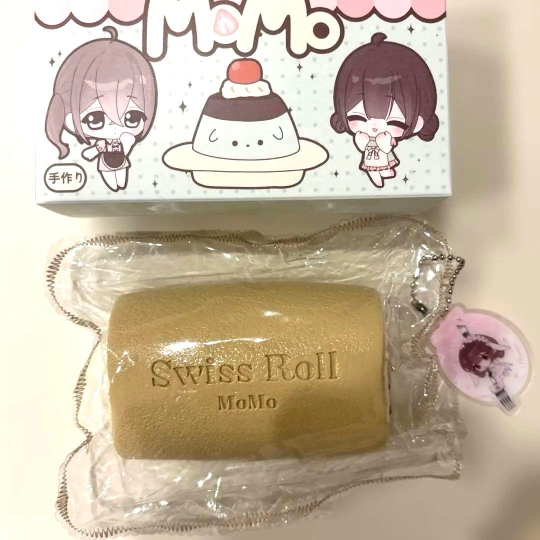 当日発送 momo スクイーズ ロールケーキ 紅茶味 やわやわ袋 ロゴなし袋