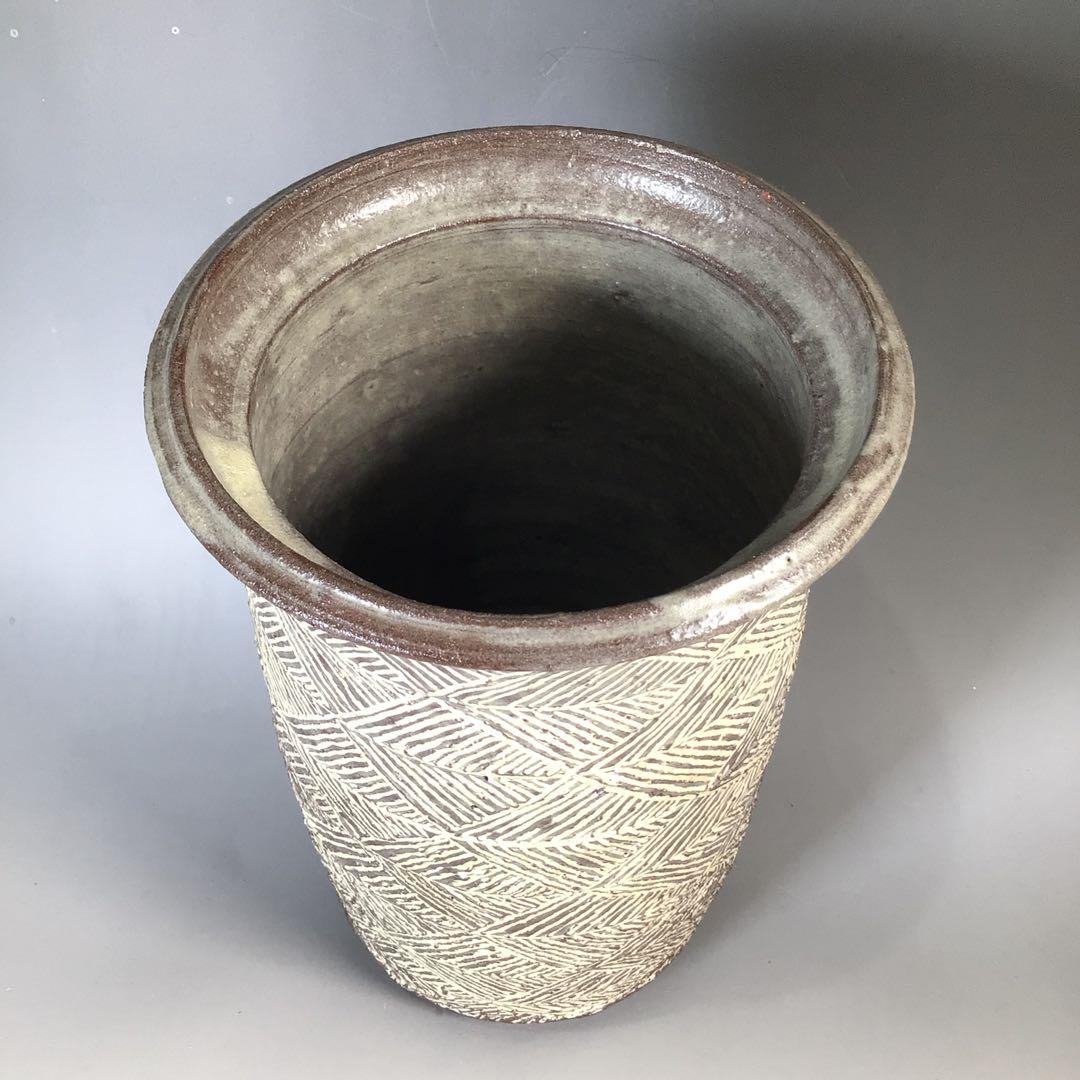 N664 水指 『朝倉窯 山内達雄造』『三島手水指』 共箱 茶道具