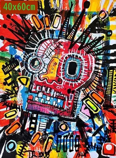 バスキアBasquiat キャンバスポスター モダンストリートアート A2