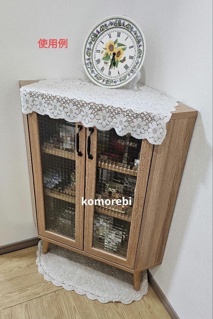 【引き取り限定】コーナーキャビネット　収納棚　コーナーラック　棚の高さ調整可能 楽天市場】キャビネット コーナーラック セラミック ガラス 扉付き