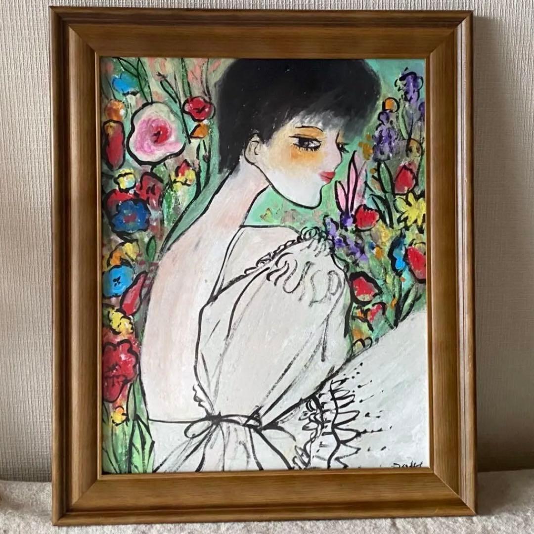 絵画 。壁掛け絵☆【きれいな白いスカートの女性が色とりどりの花を家に飾っている】 楽天市場】絵画 額入り 壁掛け F4 花鳥画 秋飾り 複製画 額飾り1枚日本