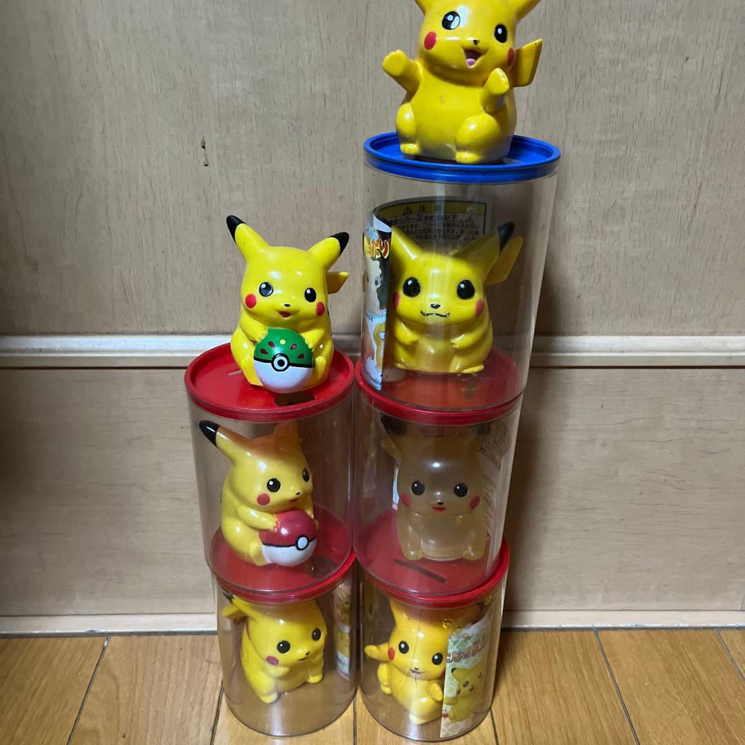 ポケモン、レトロレアピカチュウ 貯金箱フィギュア 7体セット、非売品 ポケットモンスター ピカチュウ ポケモンコインバンク 貯金箱 インテリア