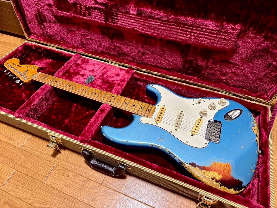 ギター Fender Stratocaster70s Custom Shop Texas Fender Custom Shop 1970 Stratocaster Relic Lake Placid Blue w