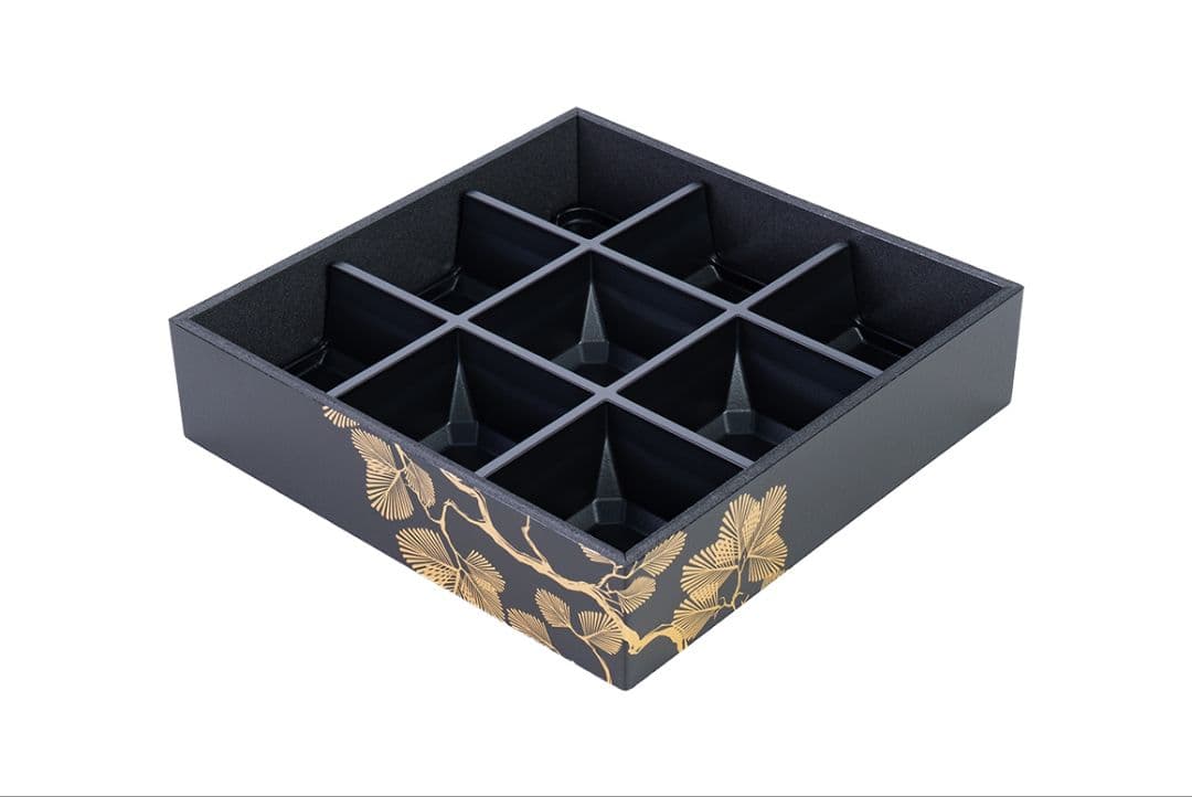 使い捨て弁当容器　HW-65E新琥珀松黒本体/蓋セット　60枚 おせち HW-65E 落蓋セット 15組 使い捨て 国内製造 松花堂弁当容器