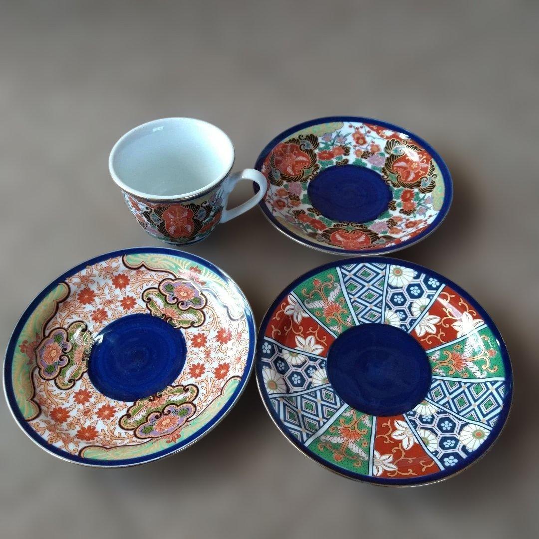 未使用◇有田焼 仁翔窯 浪漫 カップ&ソーサー/古伊万里紋様/古伊万里