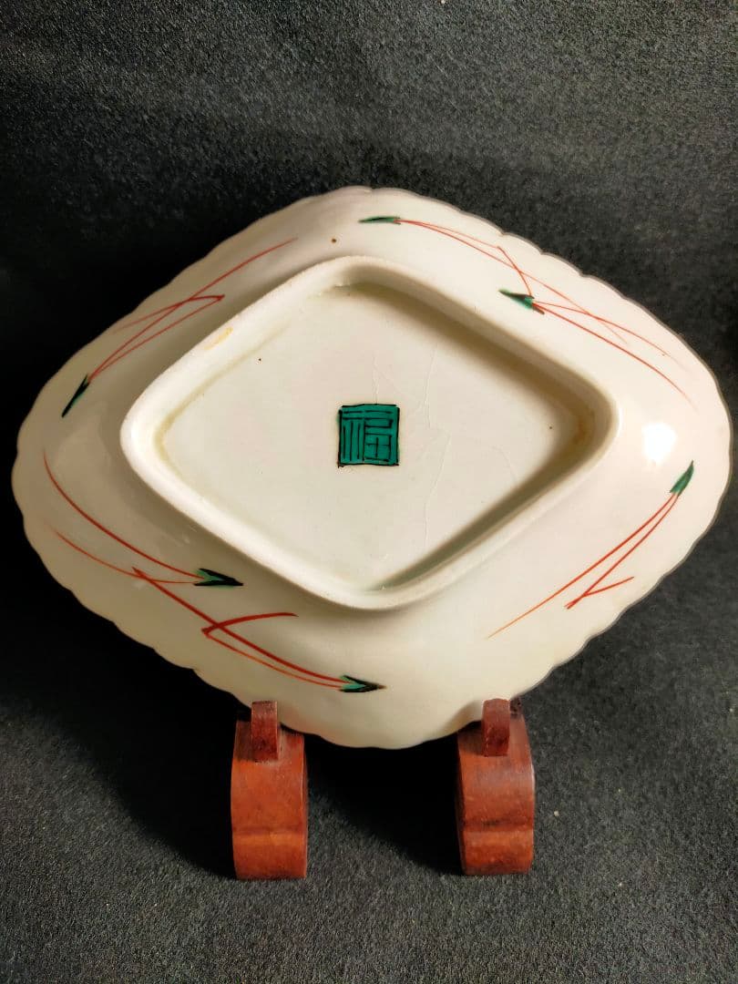 K-48/角福/九谷色絵鳳凰宝物文菱形皿5枚 - メルカリ