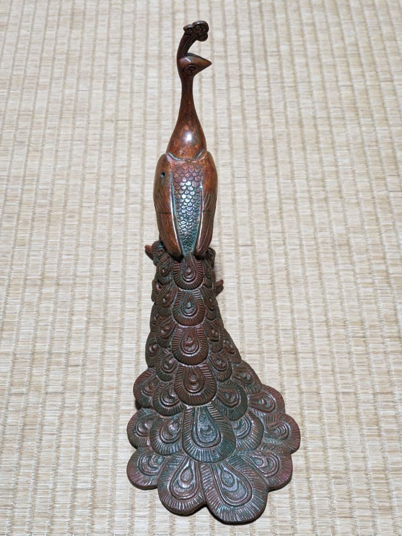 ♢孔雀明王 銅器 仏像 置物飾り災厄 煩悩 高岡銅器古作 縁起物 骨董品