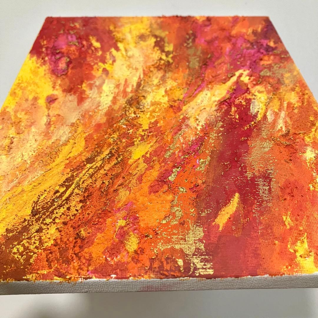 autumn＊テクスチャーアート 絵画 原画 抽象画 秋 紅葉 ハロウィン