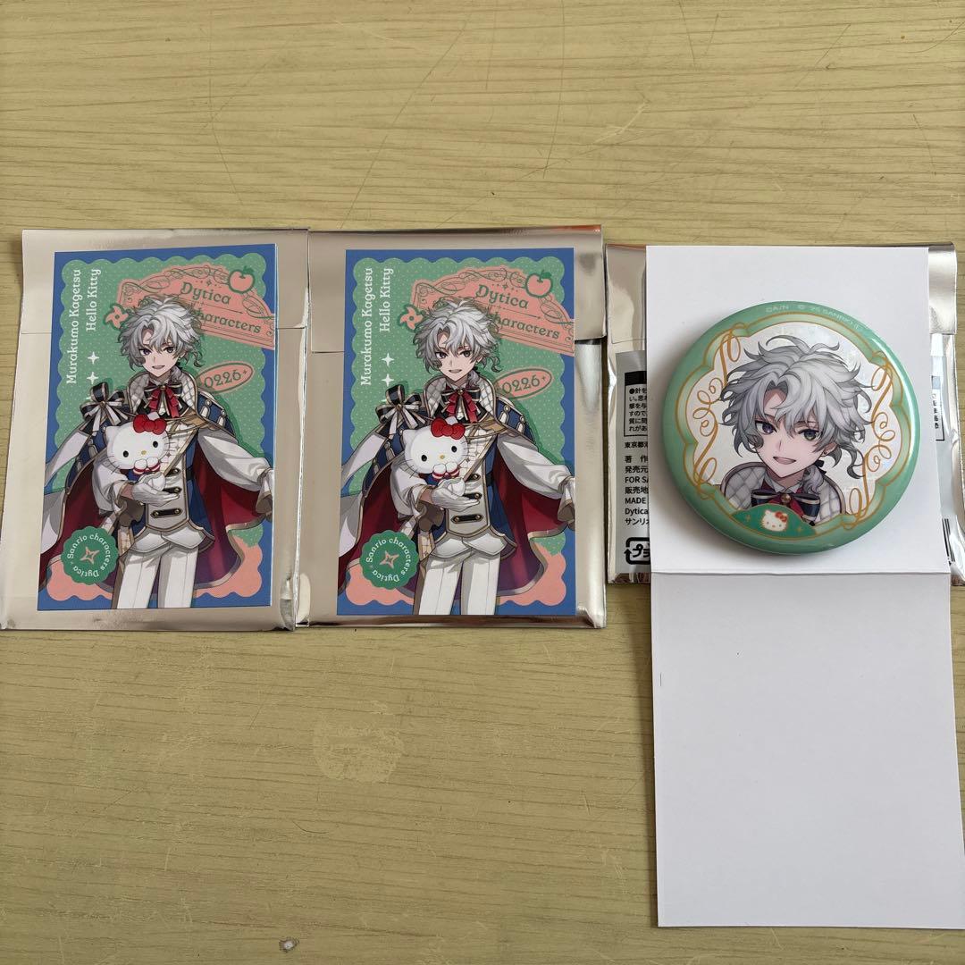 にじさんじ Dytica × サンリオ 缶バッジ チェキ 叢雲カゲツ × キティ