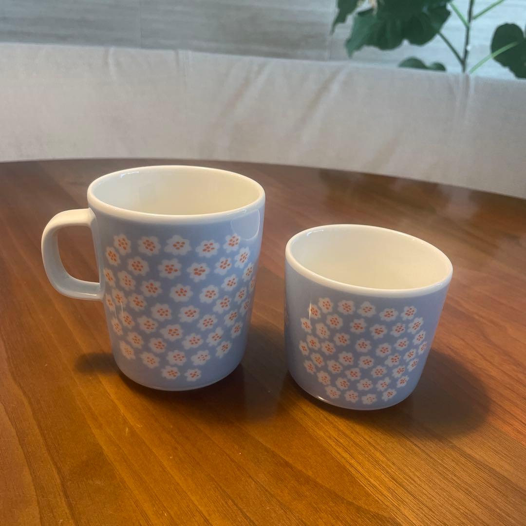 新品】マリメッコ プケッティ ブルー マグカップ&ラテマグ marimekko