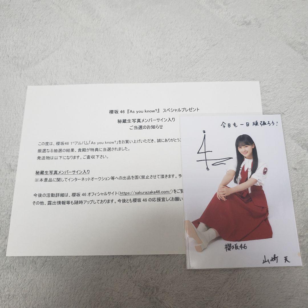 櫻坂46 山﨑天 秘蔵生写真 直筆サイン入り 流れ弾 As you know? - メルカリ