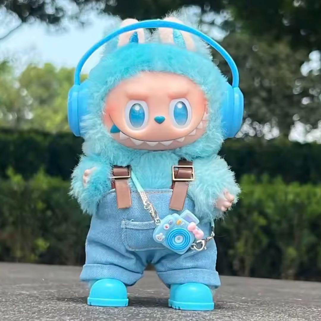 ラブブ服 LABUBU ぬいぐるみ ぬい服 ラブブ 着せ替え服 4点セット 青