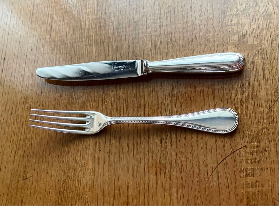 クリストフルパール２本セット クリストフル パール 0010 スタンダード スプーン、フォーク、ナイフ