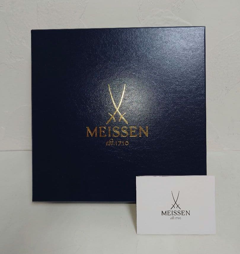 マイセンMEISSENオタフク100周年記念プレートペア お多福 ブルー