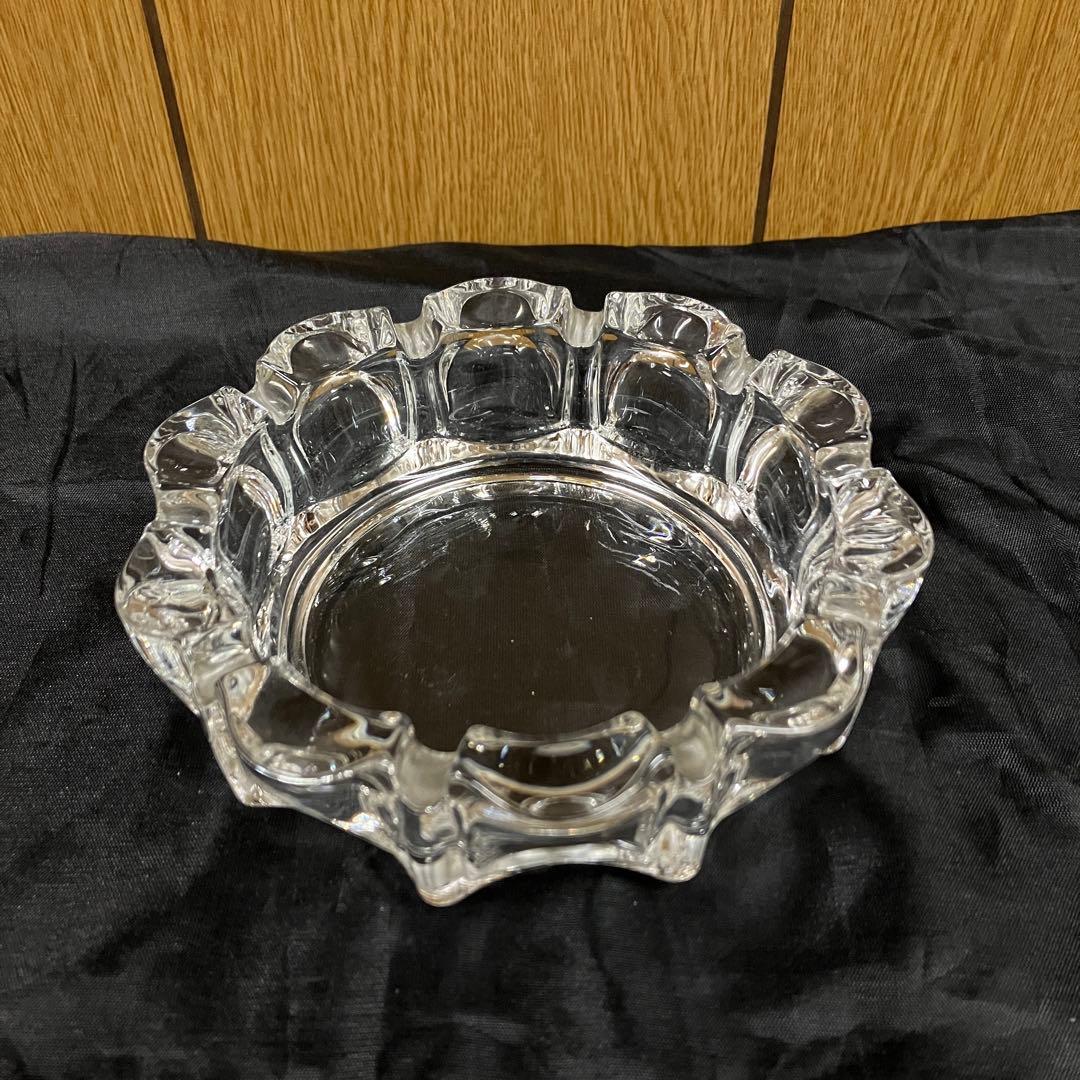 ガラス製灰皿 昭和レトロ ヴィンテージ 純喫茶 クリスタル灰皿 A