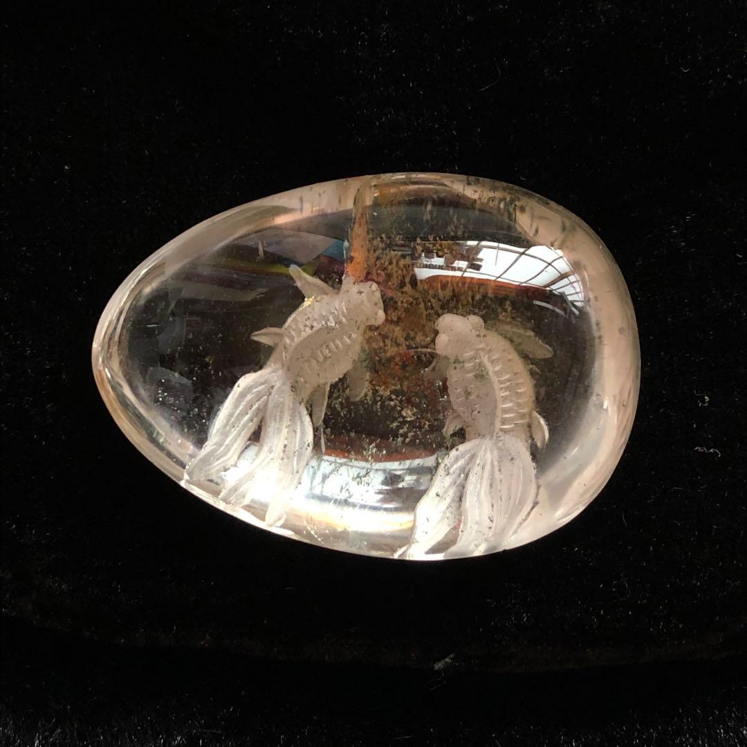 金魚　水晶　彫り 楽天市場】☆一点物☆【彫刻置物】金魚 水晶 (5A) No.14