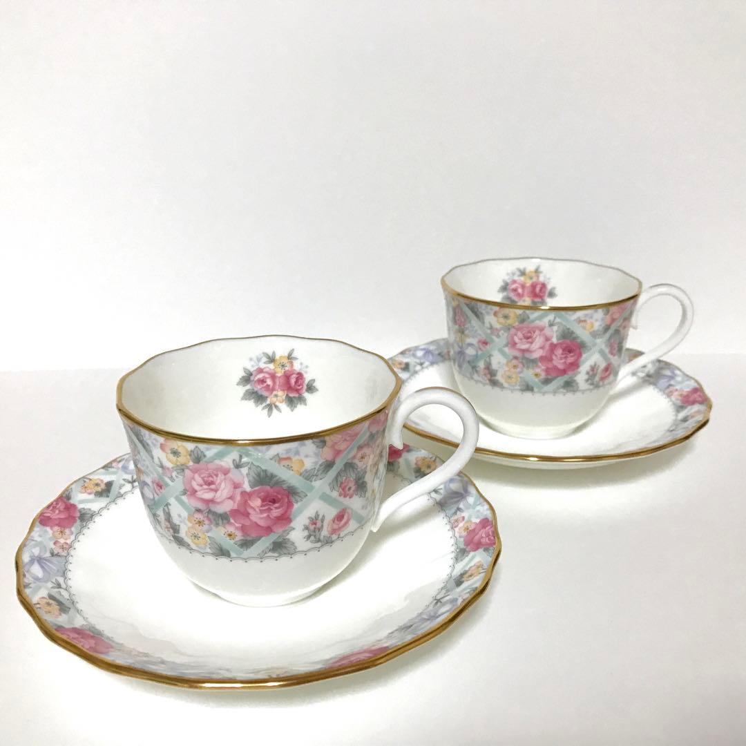 ノリタケ ウェディングモール カップ&ソーサー 2客 洋食器 食器 花柄