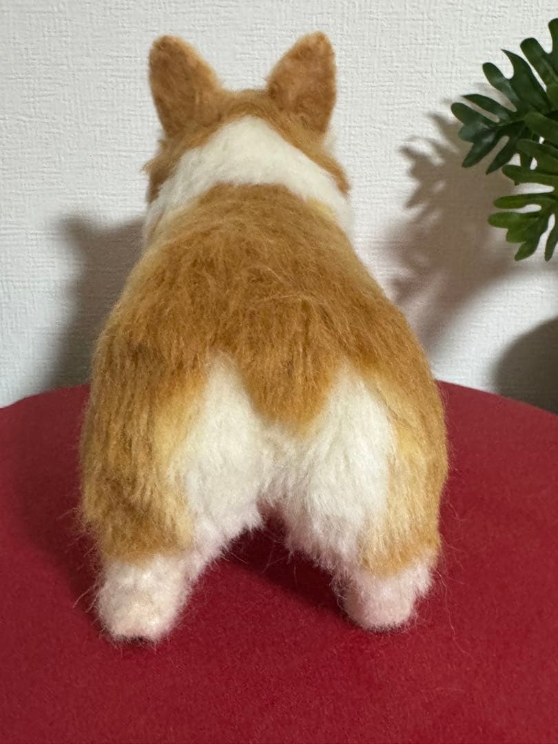 週末値引き！わたわたペット 羊毛フェルト作品 笑顔のコーギー 『一緒
