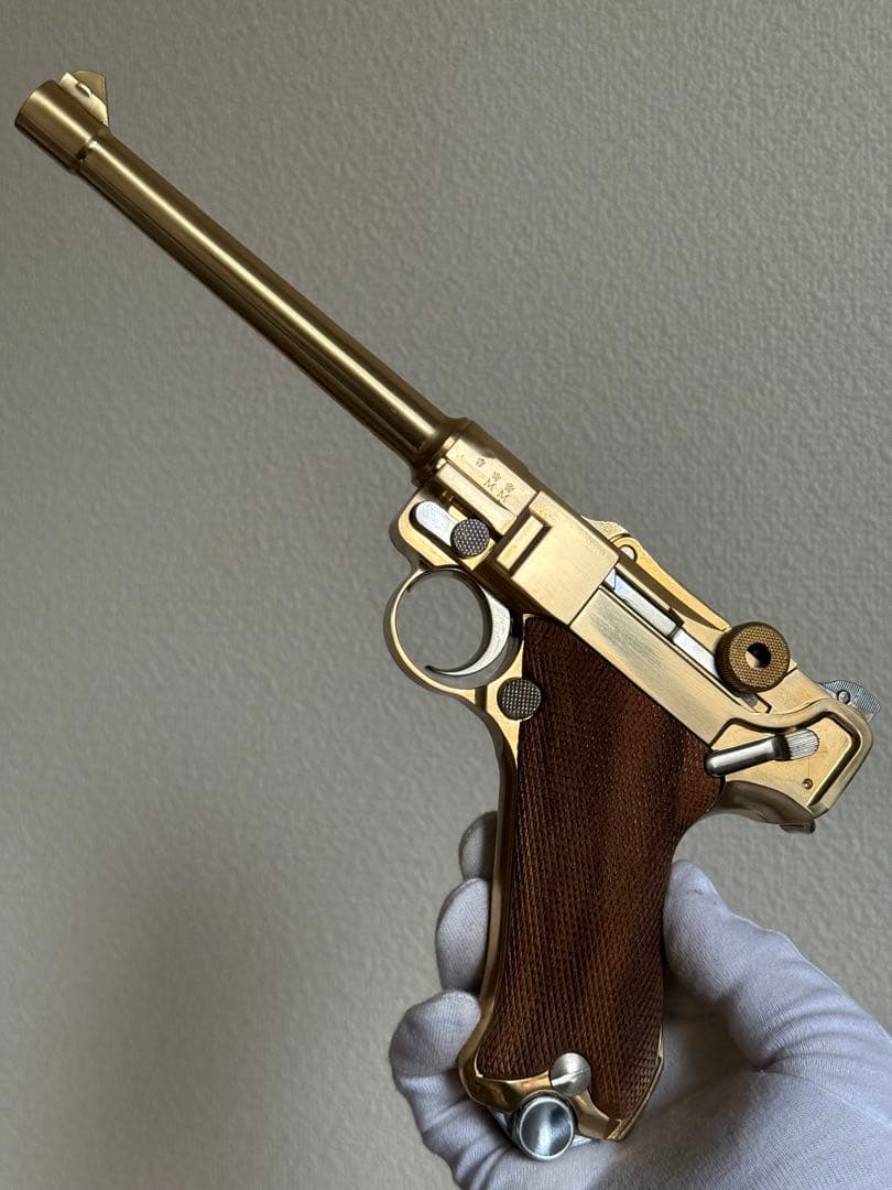 マルシン ゴールド ルガー P08 6インチ SMG 金属 モデルガン 金メッキ マルシン工業 マルシン ルガー P08 2025年11月 ダミーカート仕様