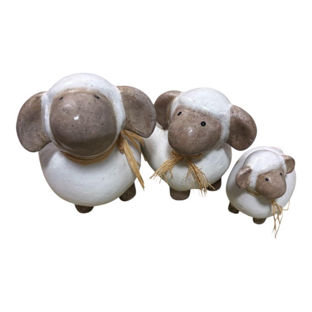 sheep（羊）アンティークオブジェ　置物　テラコッタ陶器　3個セット Amazon.co.jp: 羊の置物 オブジェ 置物 ピンク おしゃれ 陶器