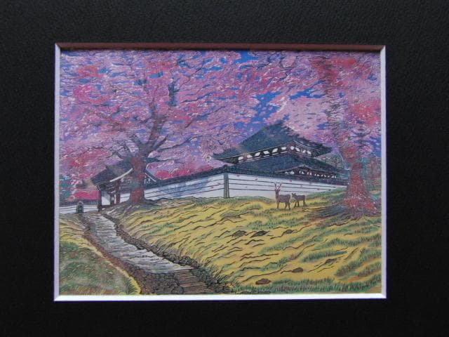 浦田周社、【戒壇院春深し】、希少画集画、風景、自然、さくら さくら 春を彩る華やかな桜のある風景【4K撮影作品】【ブルーレイ