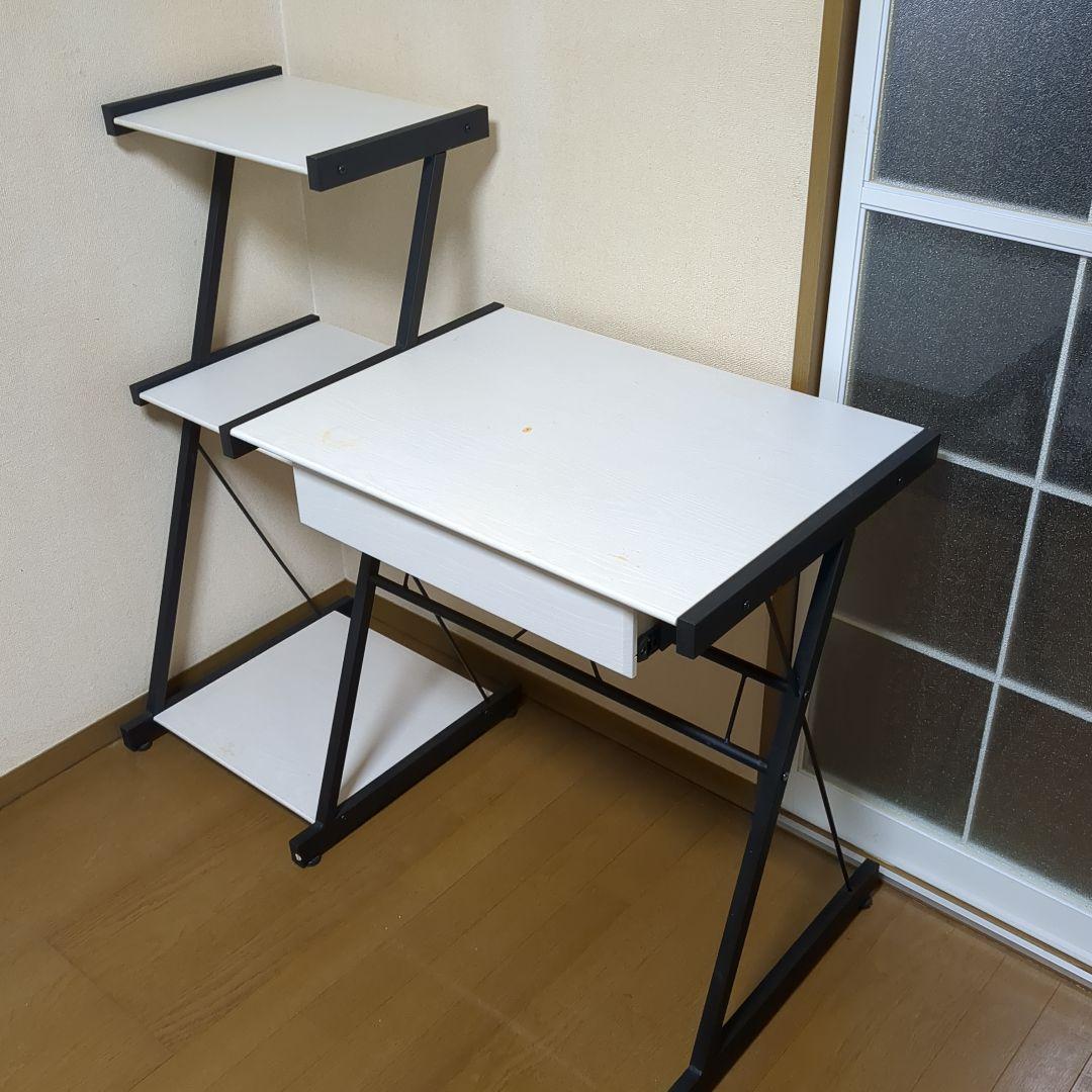 ホワイト木製パソコンデスク 引き出し付き 楽天市場】デスク 幅100cm ホワイト 白 引出し シャビーテイスト