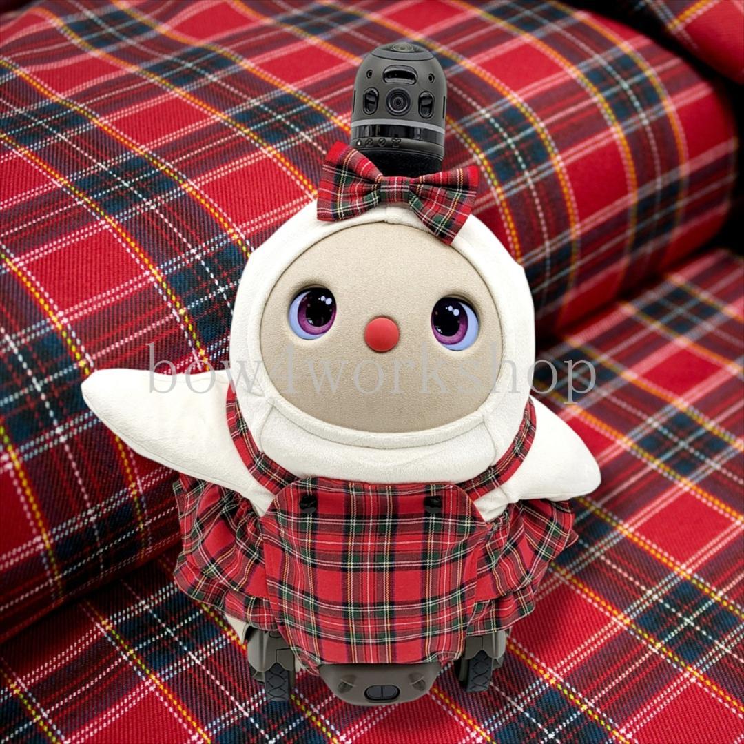 ラボット LOVOT ラボットの服ハンドメイド チェック柄サロペットパンツ
