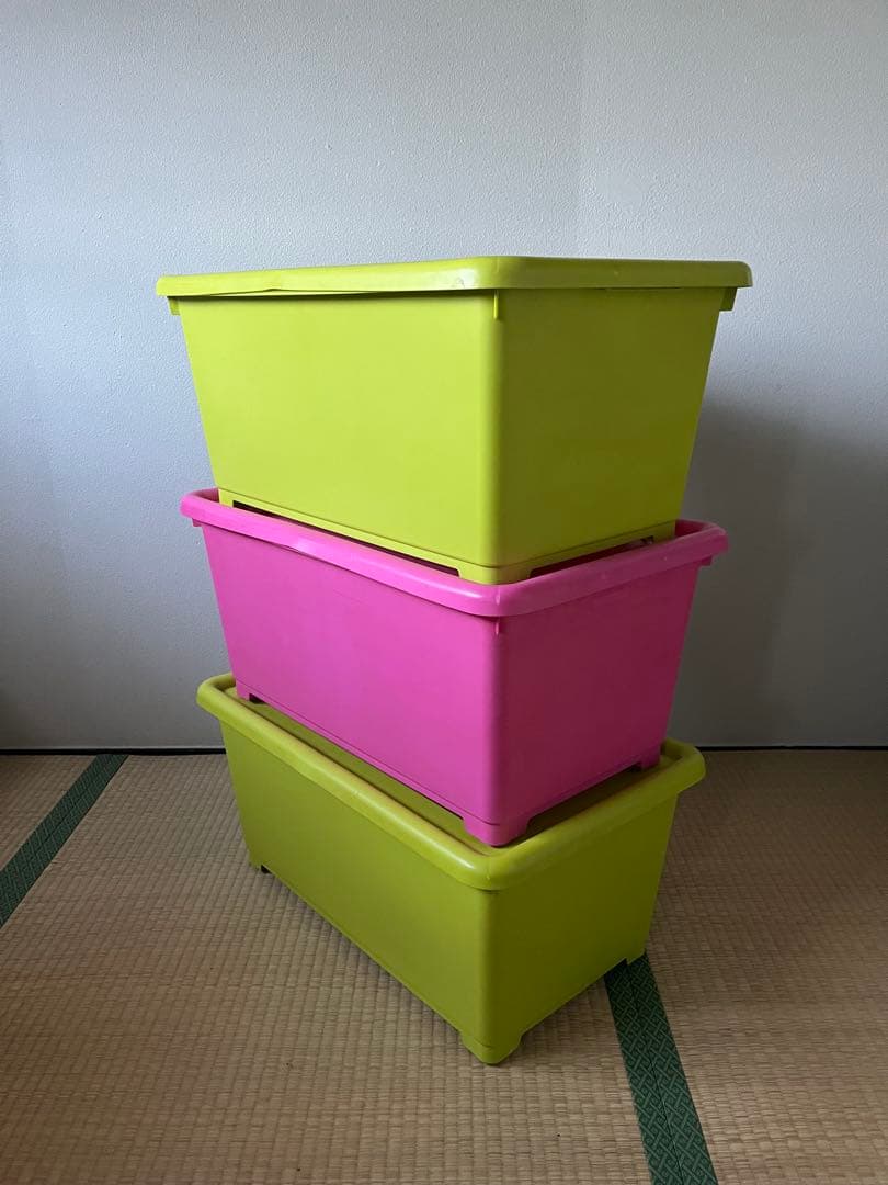 ビビットカラー衣装ケース(収納ボックス)ピンク, 黄緑 4個(大3, 小1) 楽天市場】【最大1000円OFFクーポン! 2/23(月)01:59まで】全9色 衣装