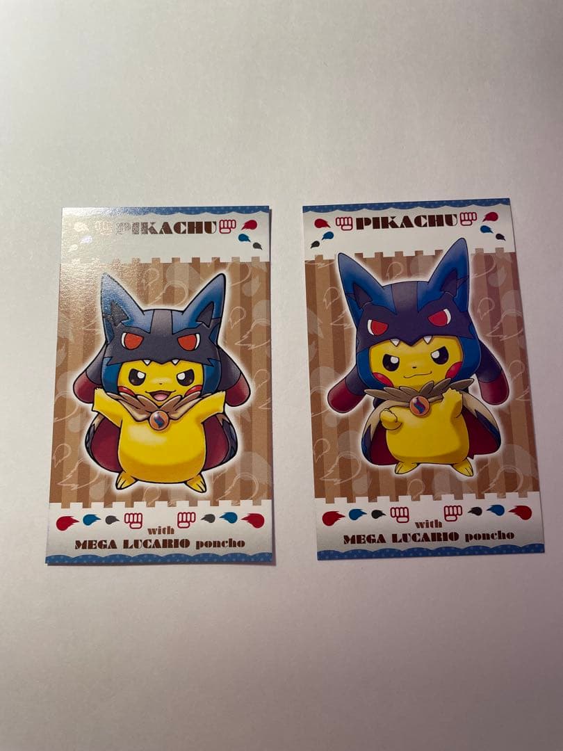 メガルカリオのポンチョを着たピカチュウ 名刺カード メガキャンペーン 非売品メガリザードンX 強カワピカチュウ メガキャンペーン第1弾 名刺