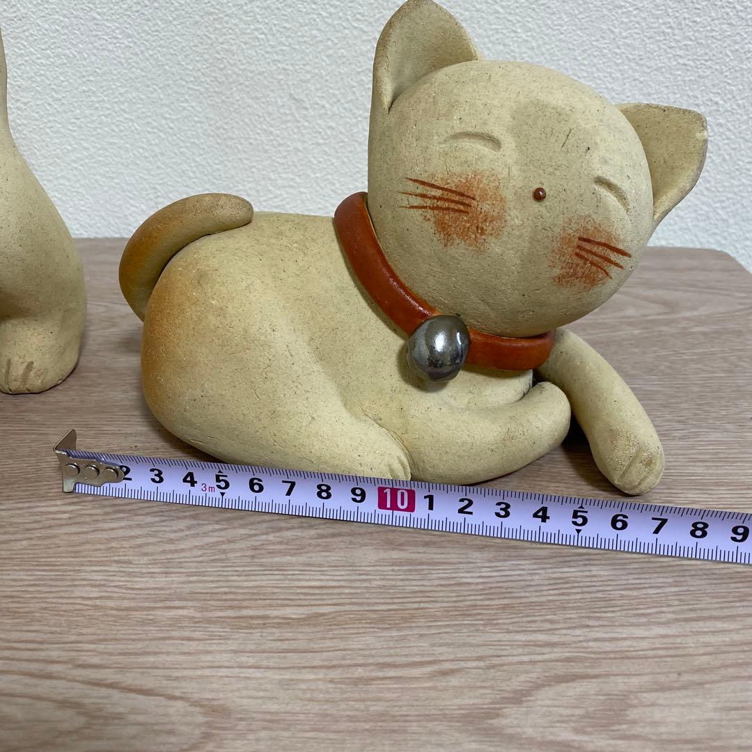 益子焼 加藤 麻里作 陶器 猫 ネコ 2体 11センチ - メルカリ