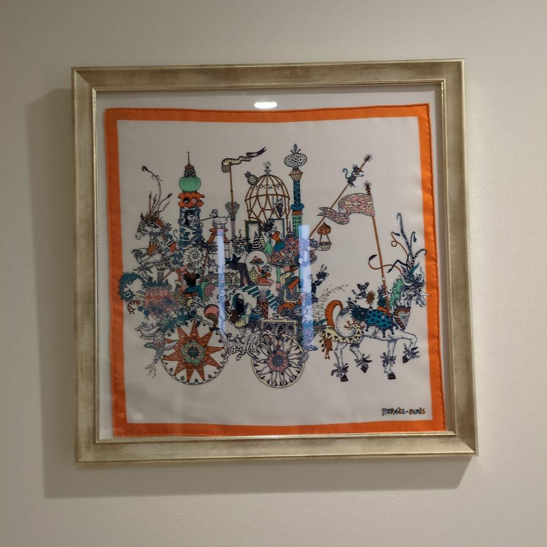 HERMÈS アートワーク フレーム付き　エルメススカーフ額入り スカーフ額装】 これまでもたくさんの方にスカーフ額装をご依頼頂いて