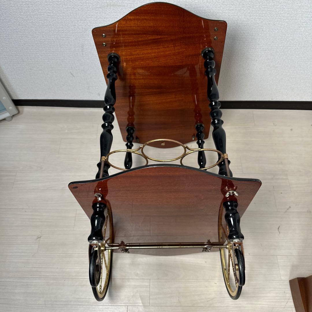 キッチンワゴン イタリア製 象嵌 高級 ワゴンテーブル ワインラック i1