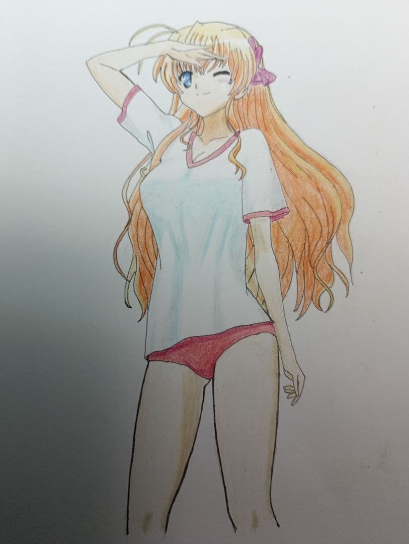 アニメ風 金髪女性キャラクター イラスト 目を瞑った金髪女性＿アニメキャライラスト - No: 24002205｜無料