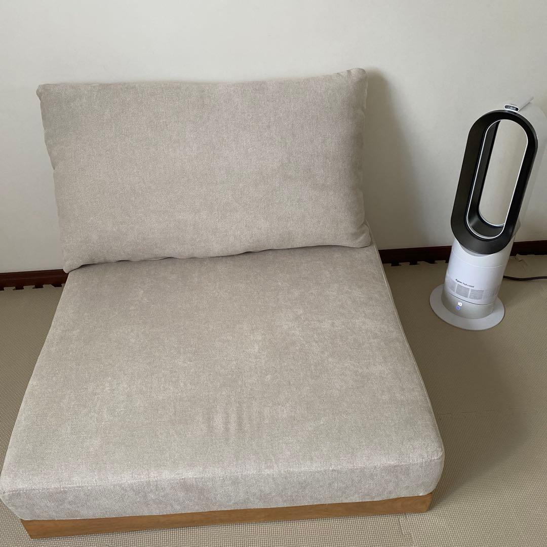 1.5人用 ローソファー 未使用級 オットマン付 80×80 木製ベース - メルカリ