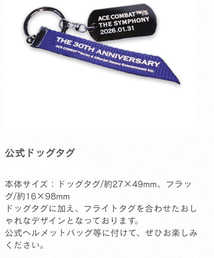ACE COMBAT エースコンバット 30周年 ドッグタグキーホルダー - メルカリ