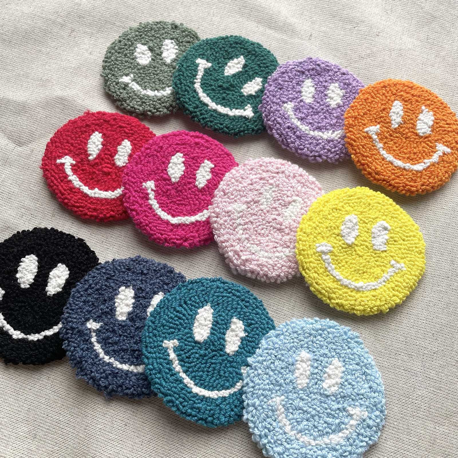 肉球コースター パンチニードル くすみカラー 推し活 オタ活 カフェ